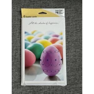 American Greetings Happy Easter Greeting Cards Set of 6 Colorful Eggs Sealed